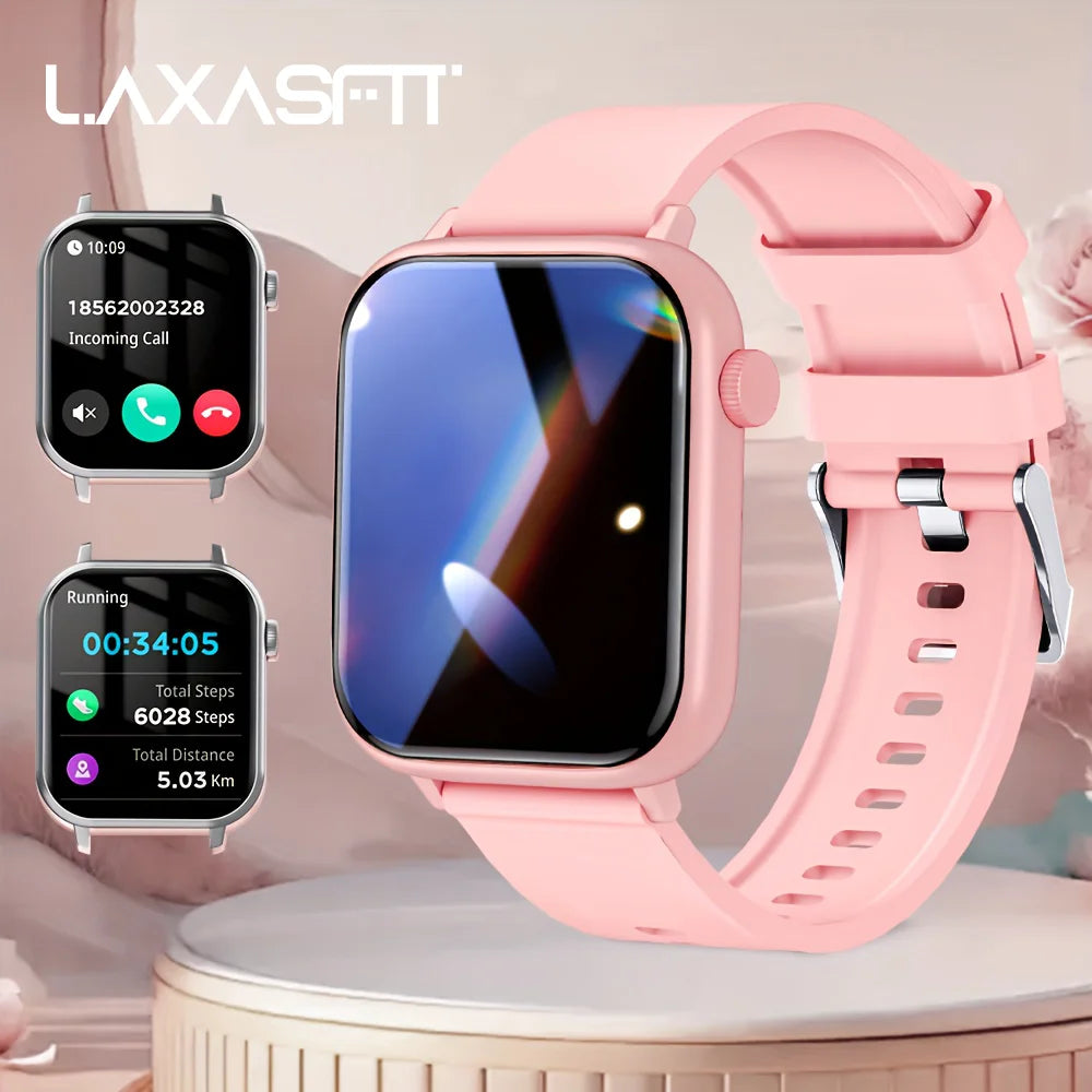 LAXASFIT Waterproof Smart Watch With Bluetooth Calling And Voice Assistant
