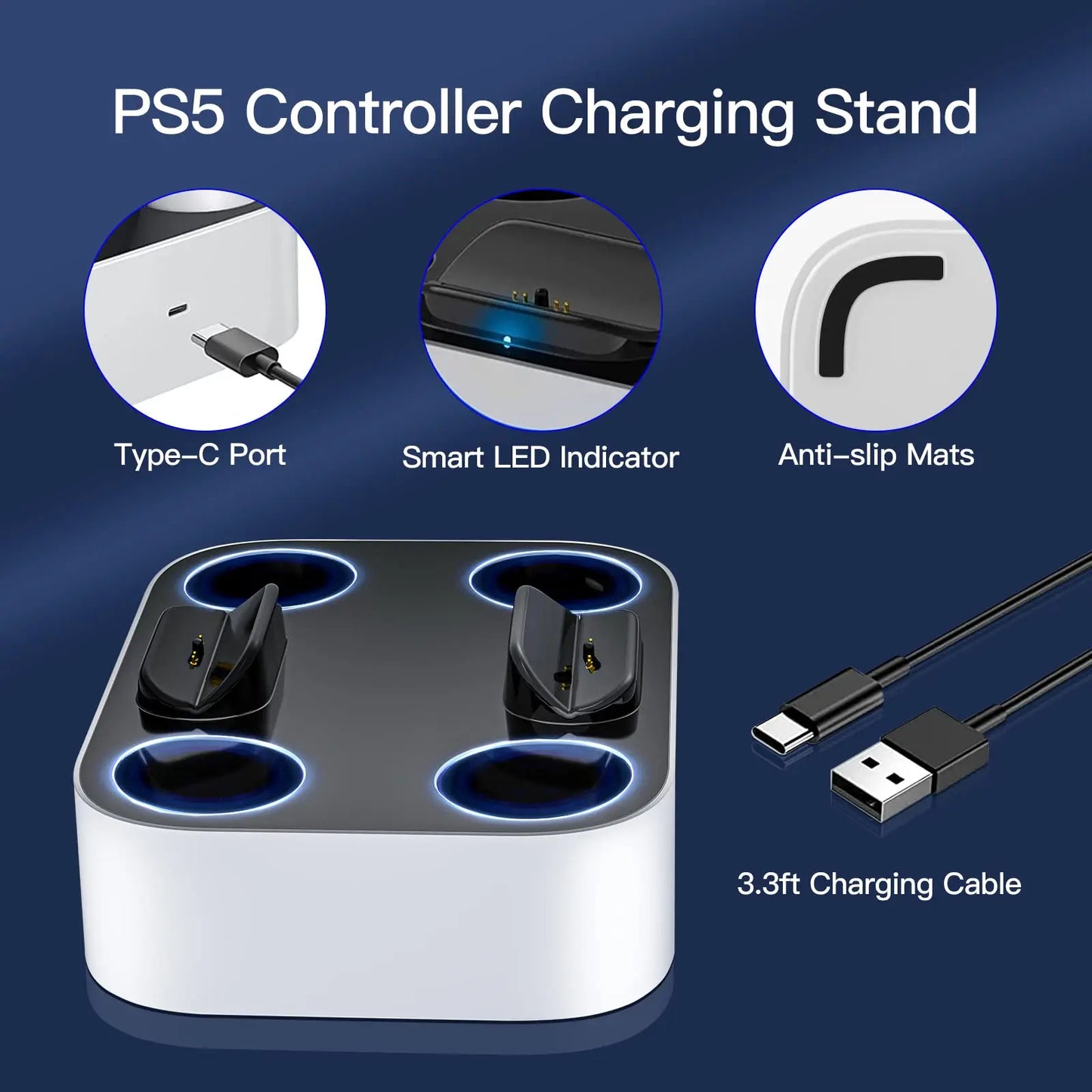 NEWDERY PS5 Controller Charger Station For DualSense Edge Dock