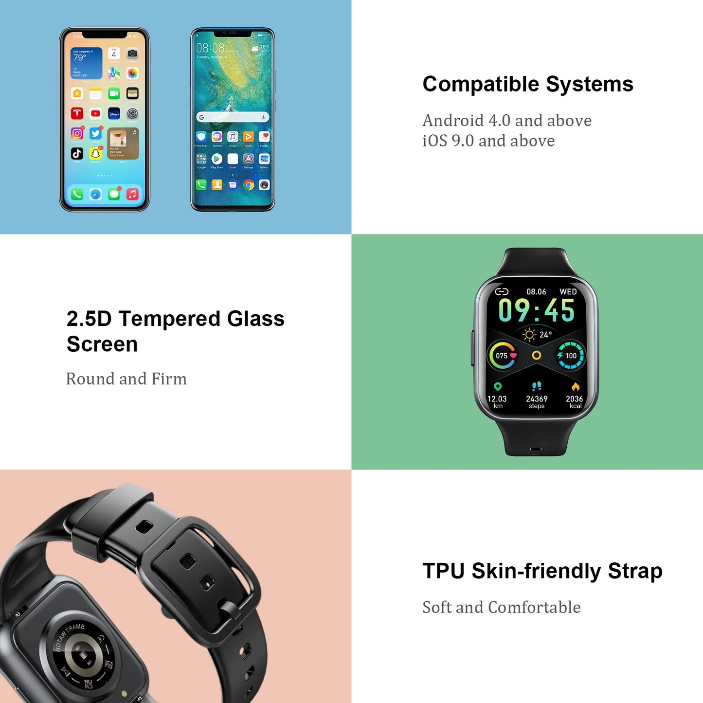Q23 Smart Watch Fitness Tracker With Pedometer Sleep Monitor