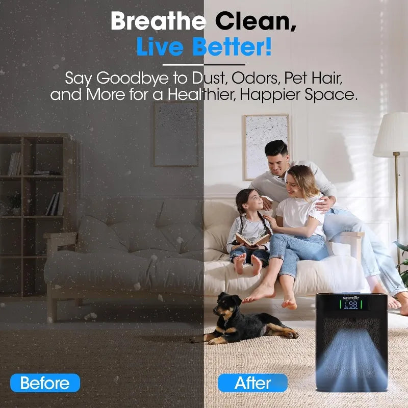 XMSJ HEPA Air Purifier For Home With Smart WiFi Control
