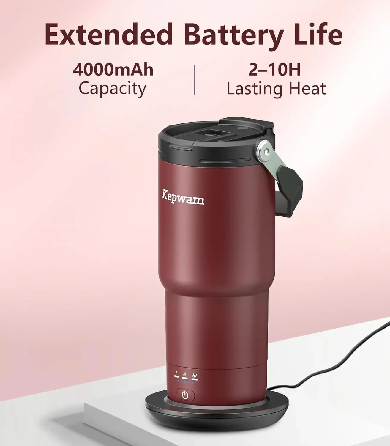 XMSJ Self Heating Travel Mug Temperature Controlled Coffee Warmer