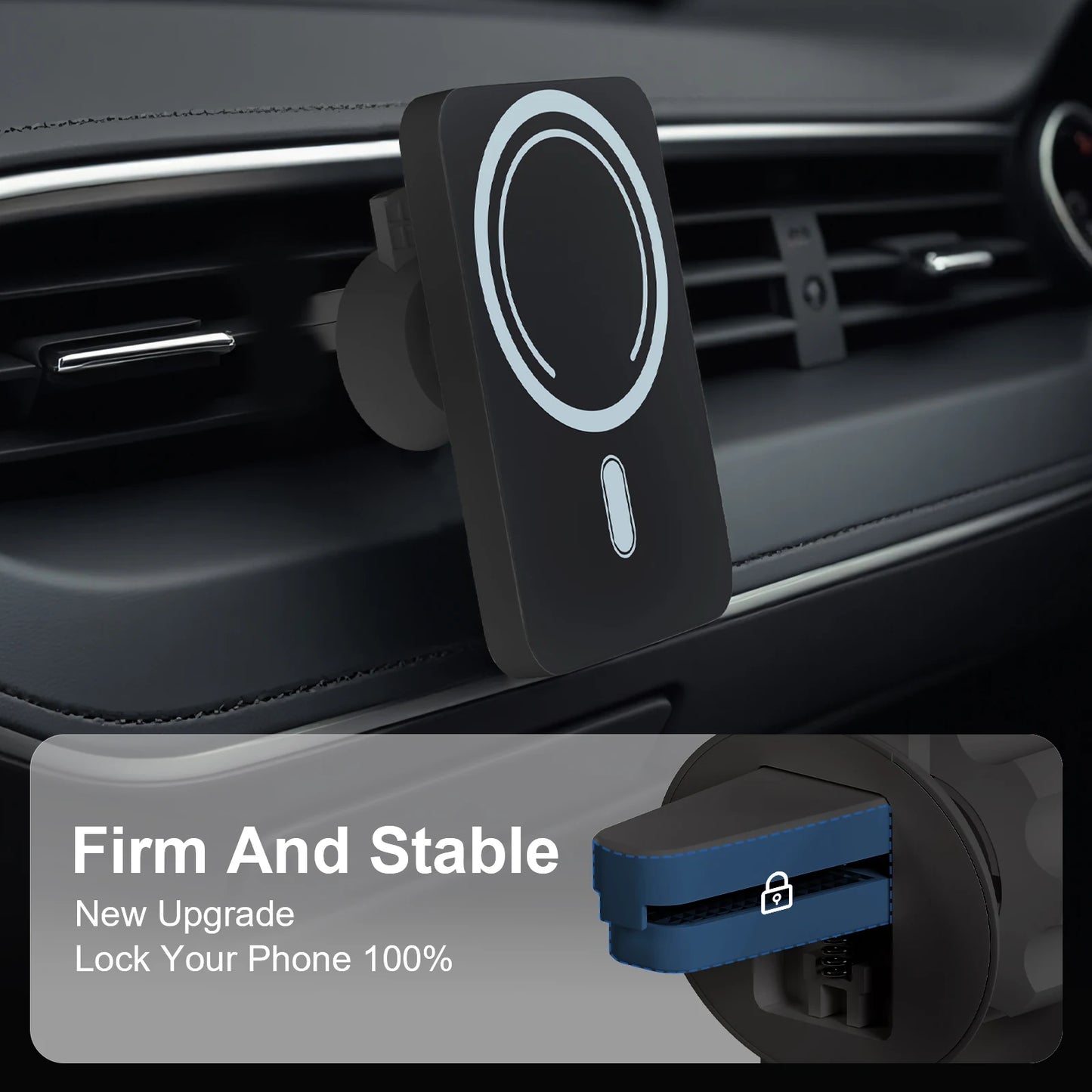 Wireless Car Charger 15W Magnetic Phone Holder For iPhone MagSafe