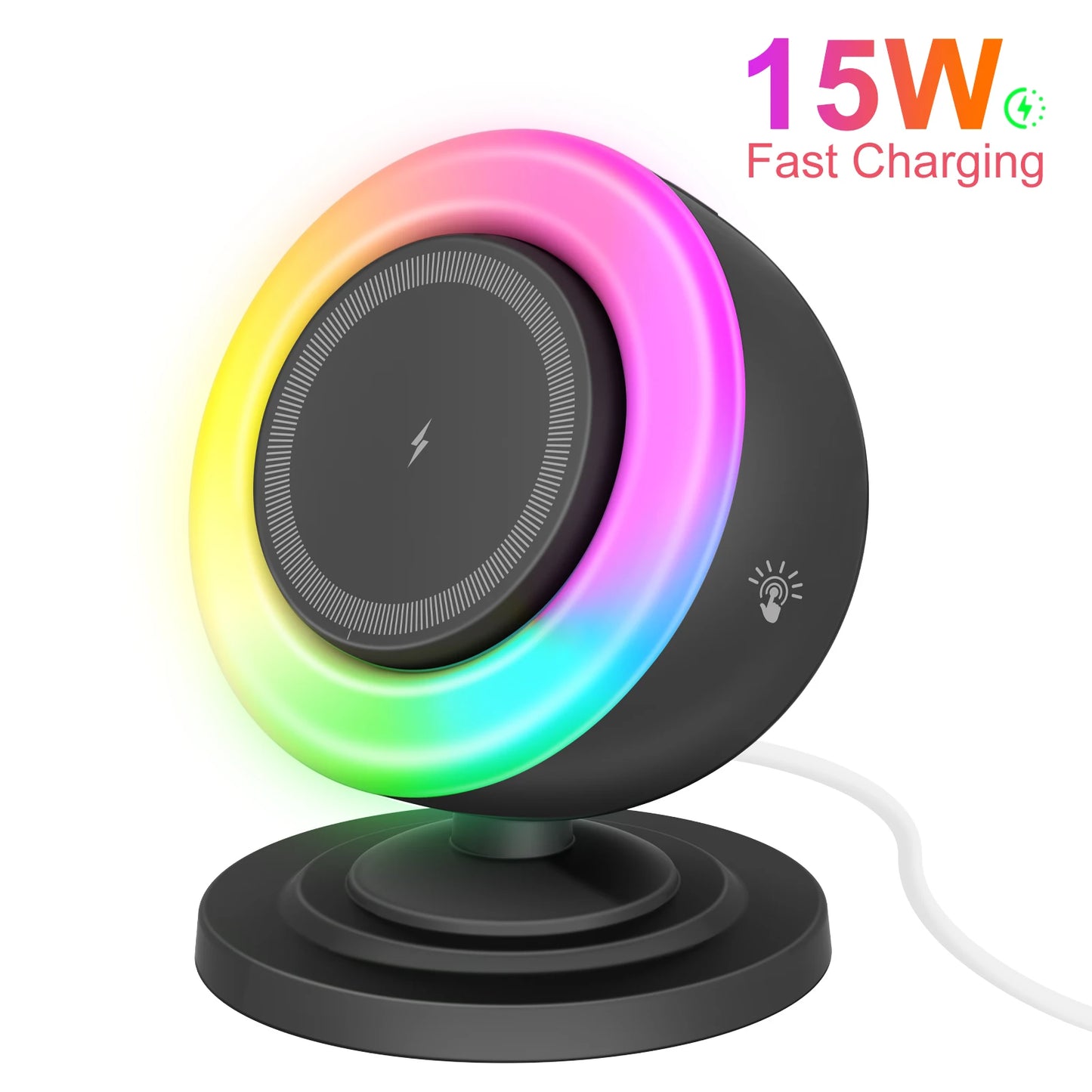 Magnetic Wireless Charger Stand 15W 4 In 1 RGB Speaker