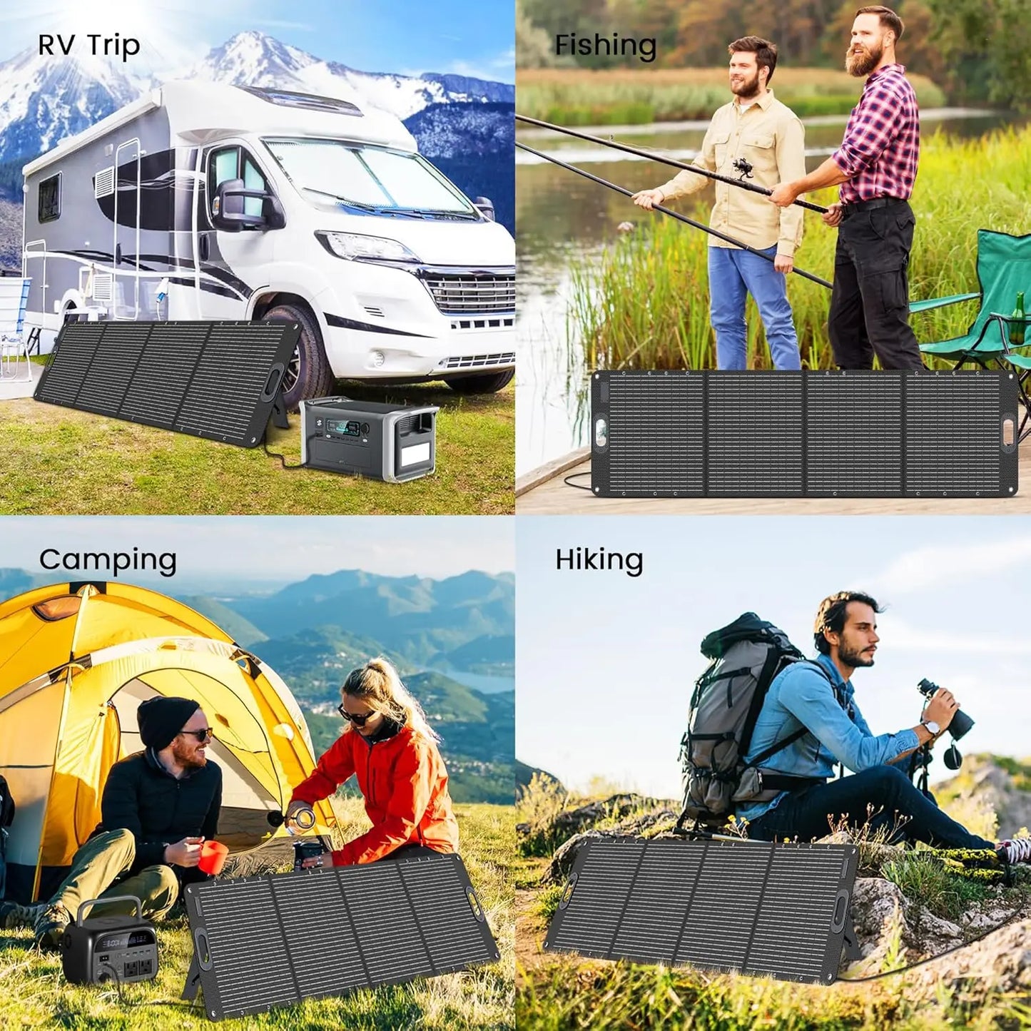 XMSJ 200W Portable Foldable Solar Panel Kit For Camping Emergency