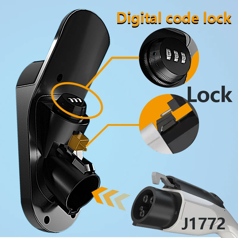 EVqiaoyi J1772 Lockable Wall Mount For EV Charger Holder