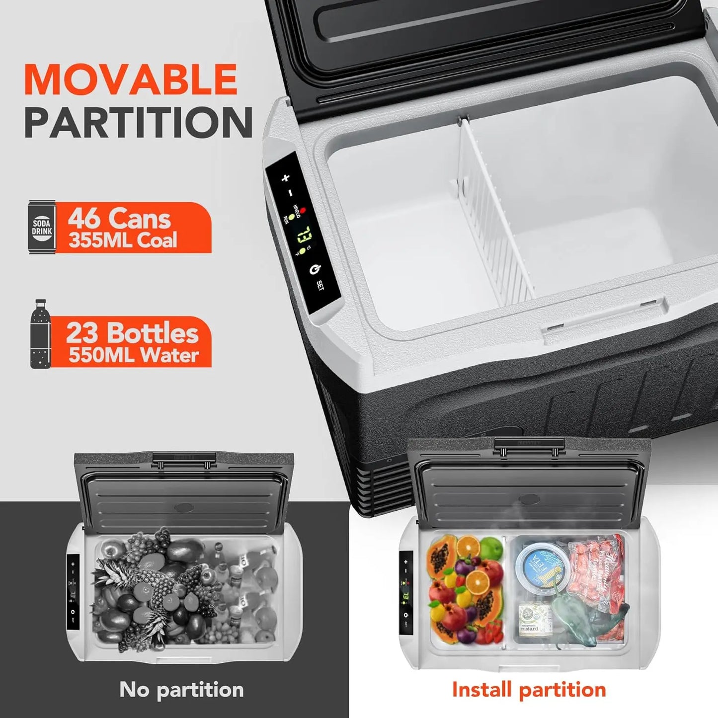 XMSJ 12V Car Refrigerator DC 12/24V And AC 100-240V For Camping