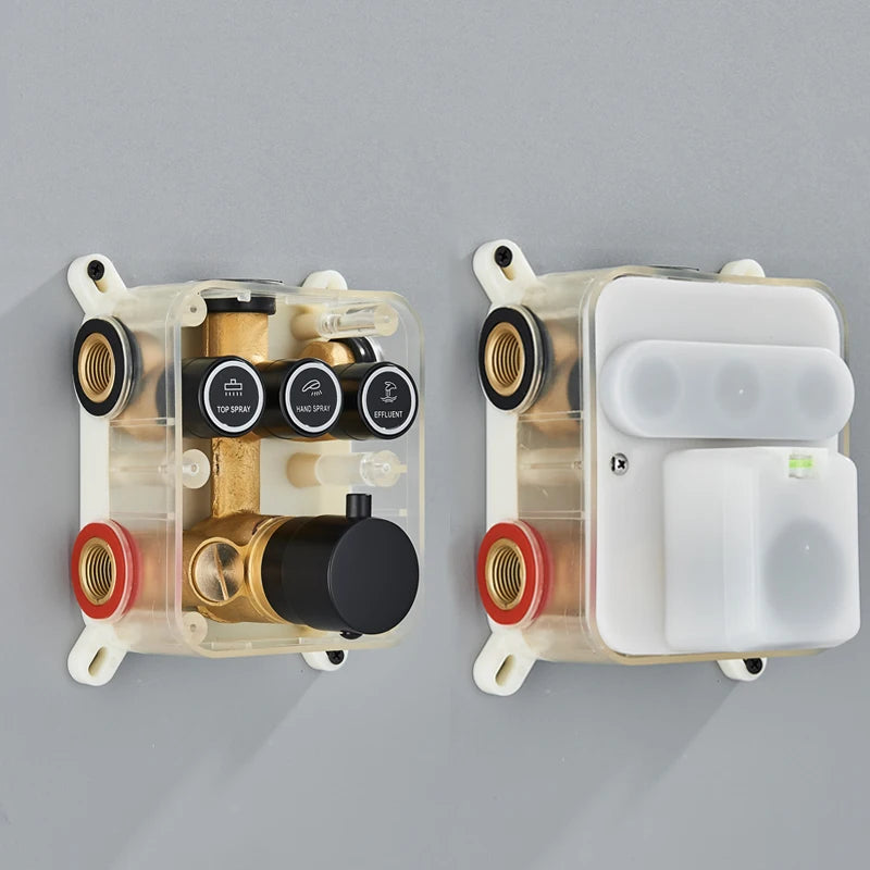 Shinesia Thermostatic Rainfall Concealed Shower System With Led Remote