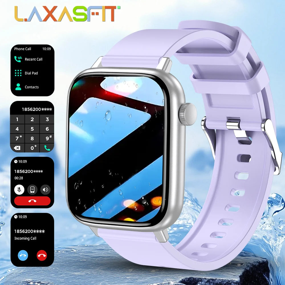 LAXASFIT Smartwatch Bluetooth Call Heart Rate IP68 Waterproof 100 Modes