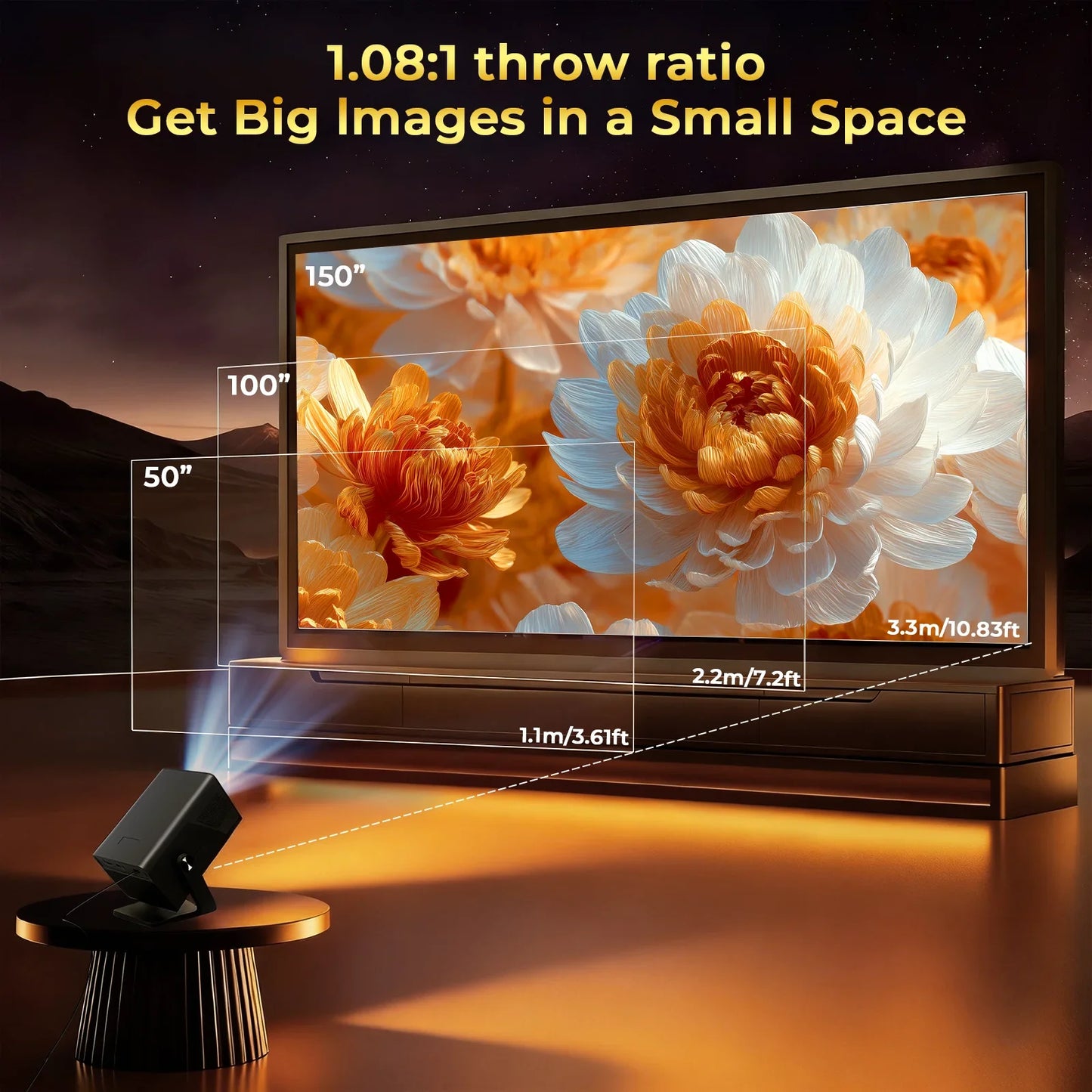 LynCast X7 AI Projector With Android 14 8K Support