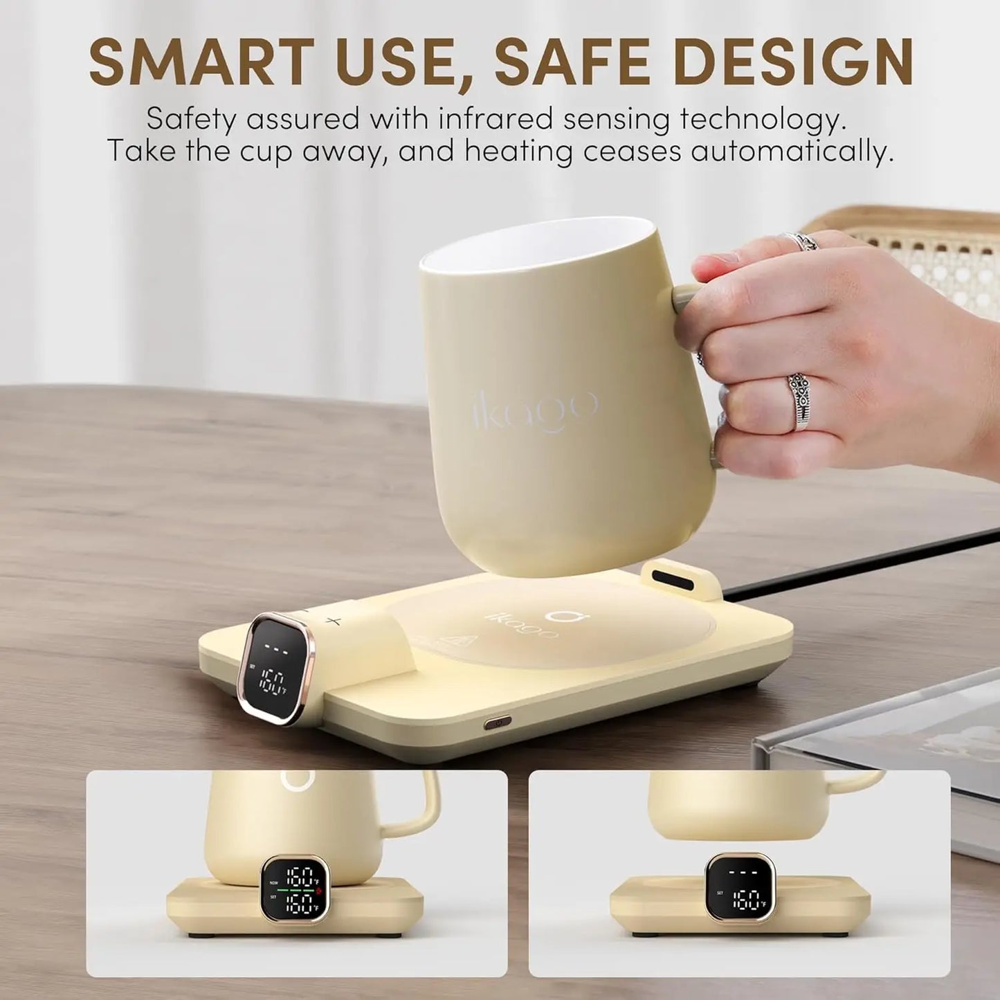 Smart Mug Warmer Set With Temperature Control Auto Shut Off