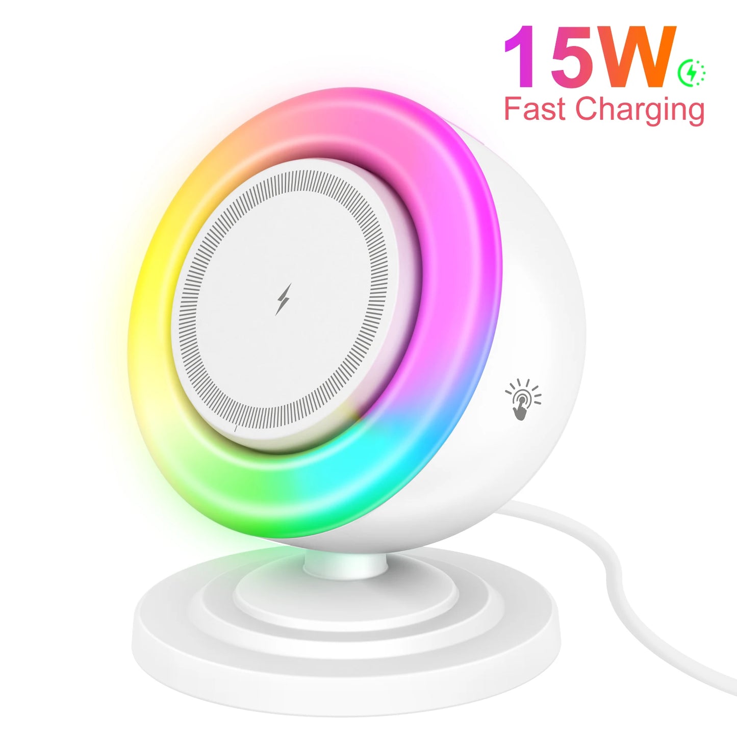 Magnetic Wireless Charger Stand 15W 4 In 1 RGB Speaker