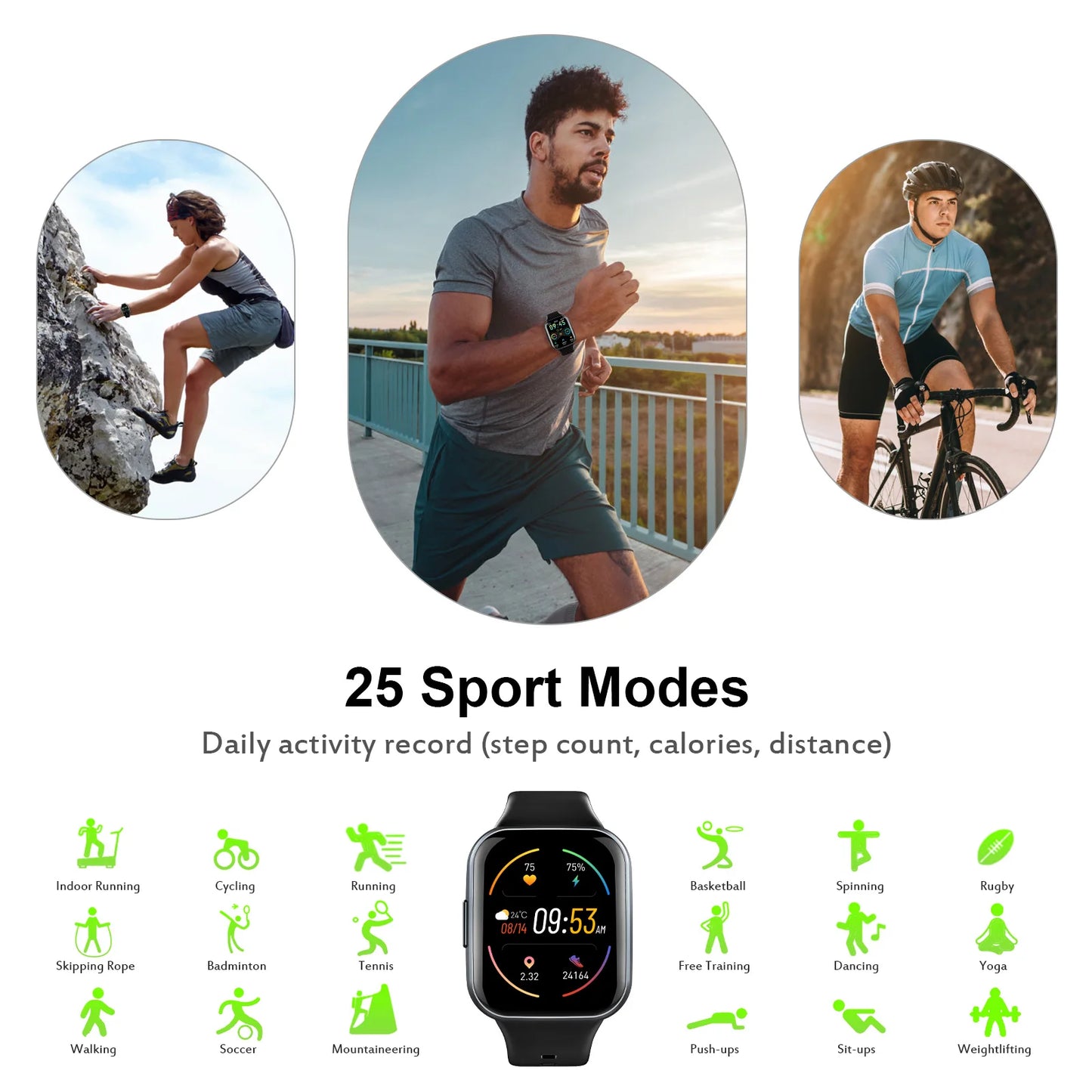 Q23 Smart Watch Fitness Tracker With Pedometer Sleep Monitor