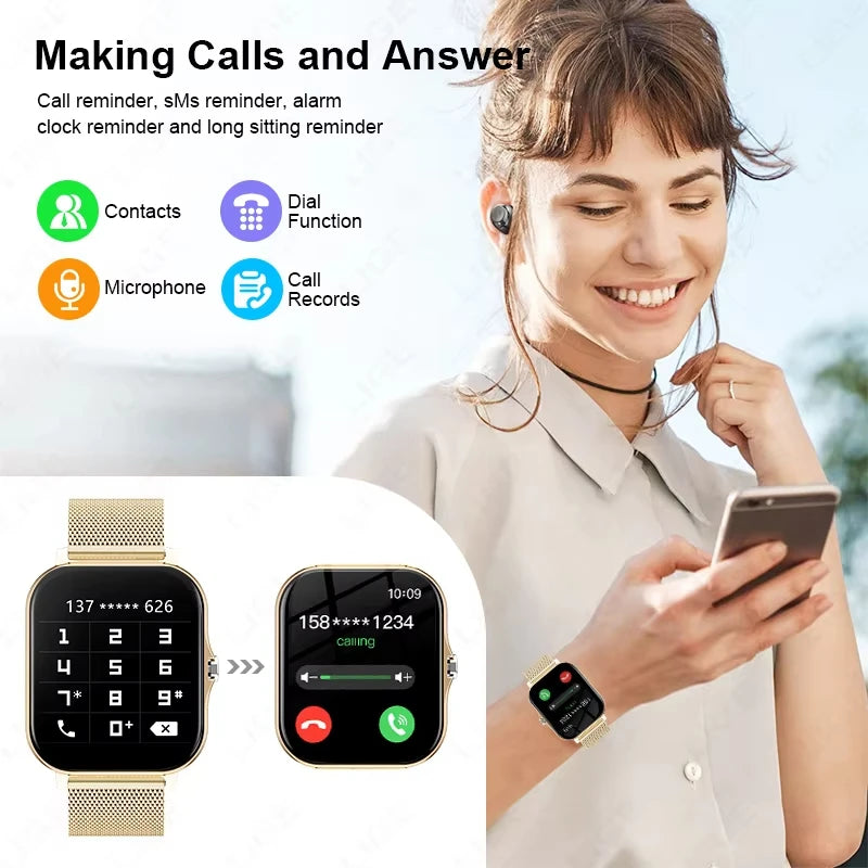 LAXASFIT Smartwatch With Touch Display And Bluetooth Calling Android iOS