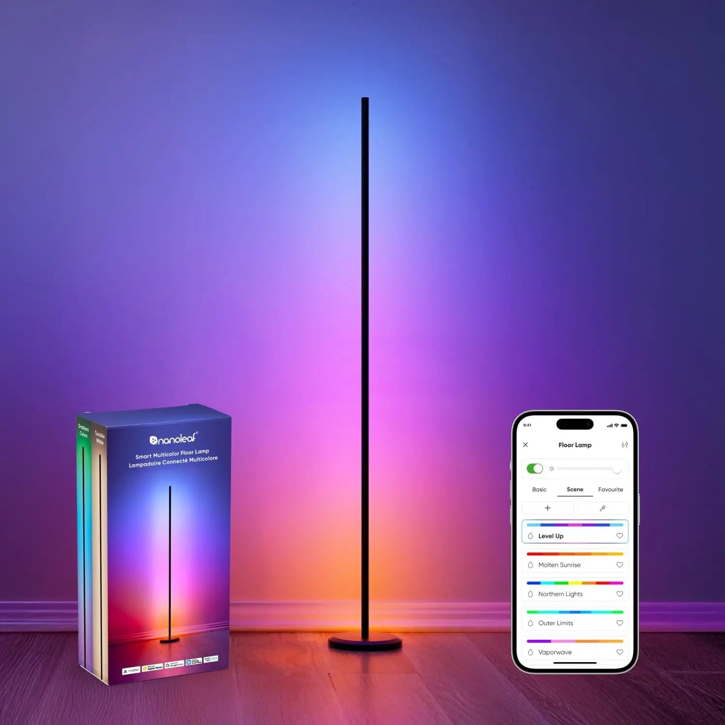 XMSJ Matter Smart Floor Lamp Alexa 16M RGBTW LEDs Lighting