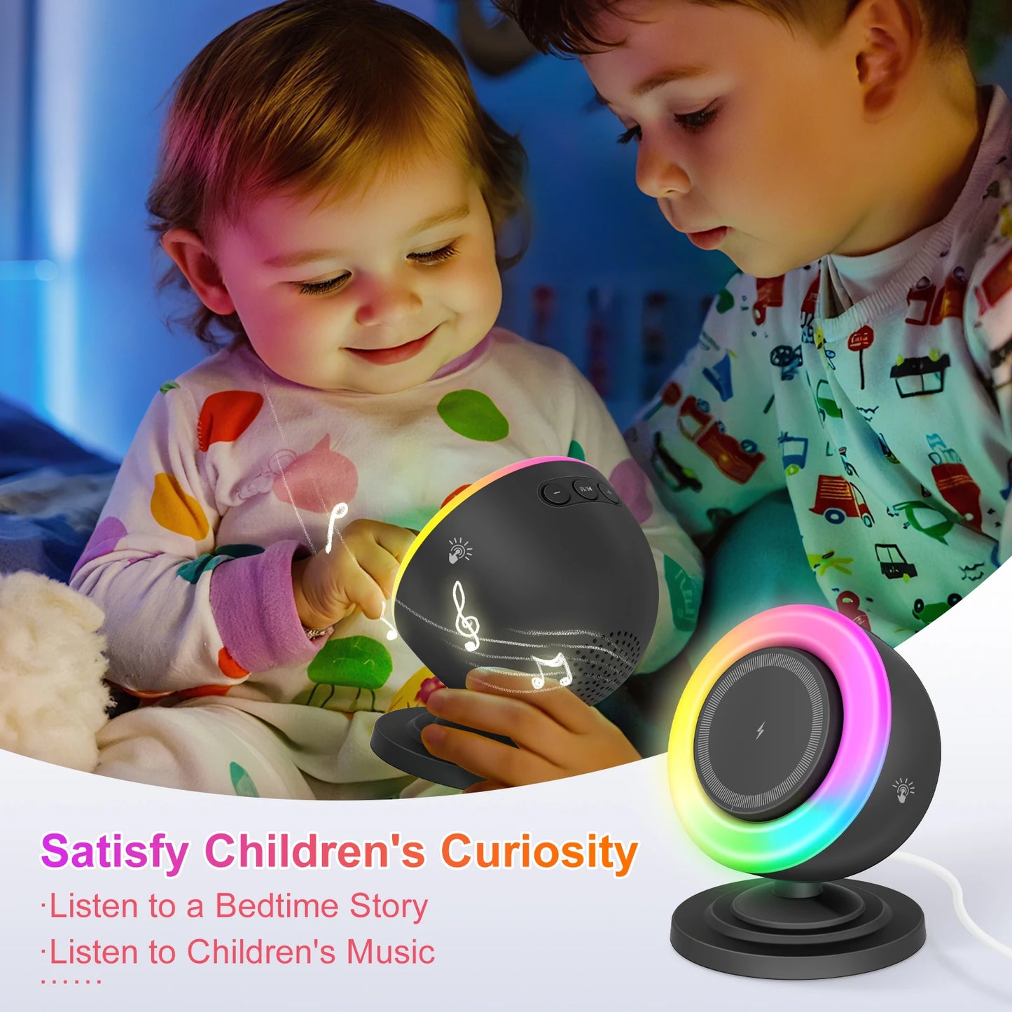 Magnetic Wireless Charger Stand 15W 4 In 1 RGB Speaker