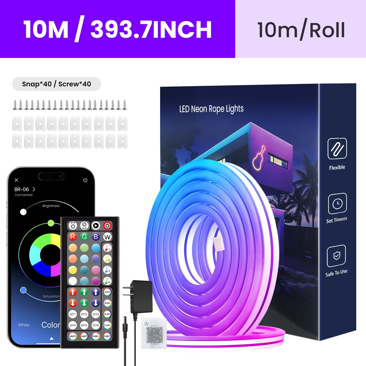 Aiopp Neon LED Rope Lights With RGB Remote App Control