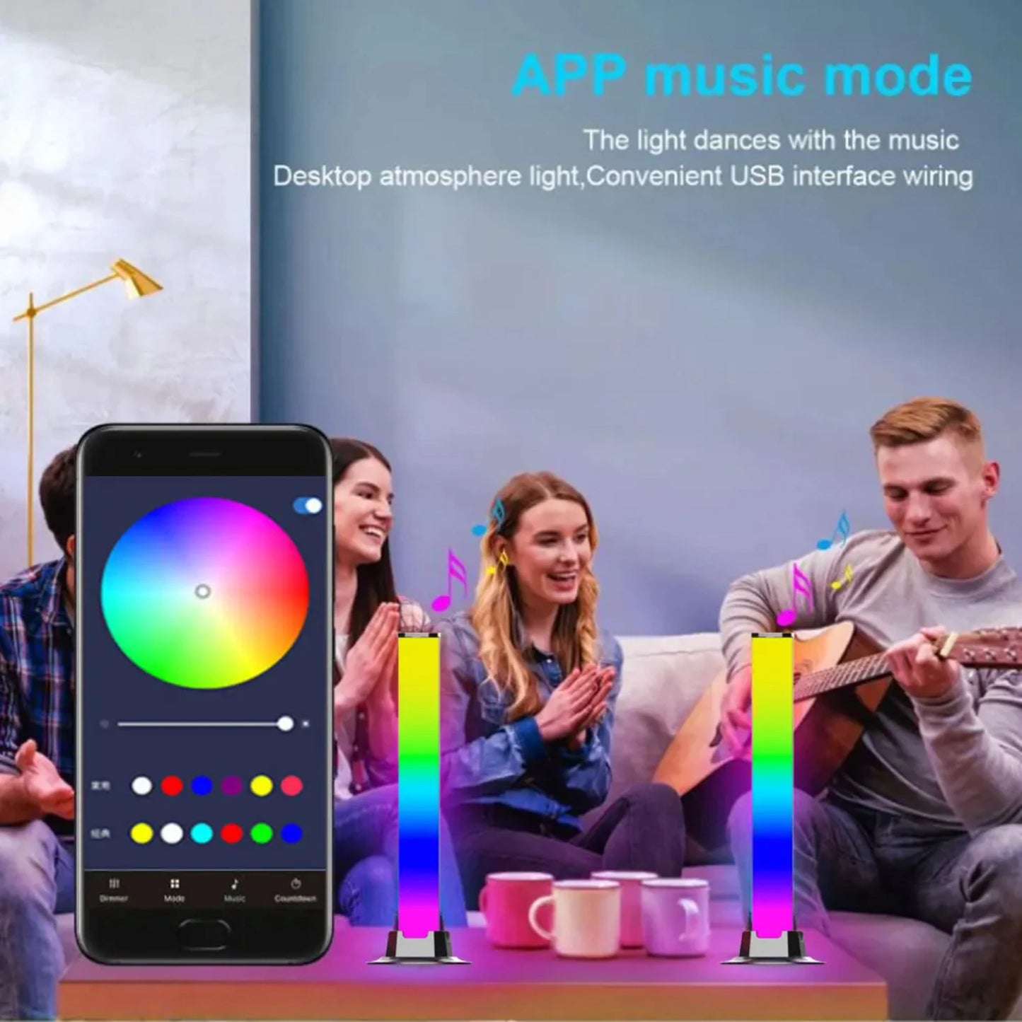 Smart LED Symphony RGB Music Rhythm Lamp With App Control
