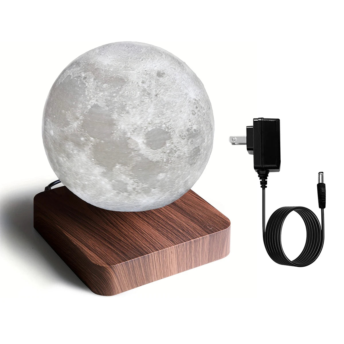 Mexllex Magnetic Floating Rotating Moon Lamp With Wooden Base