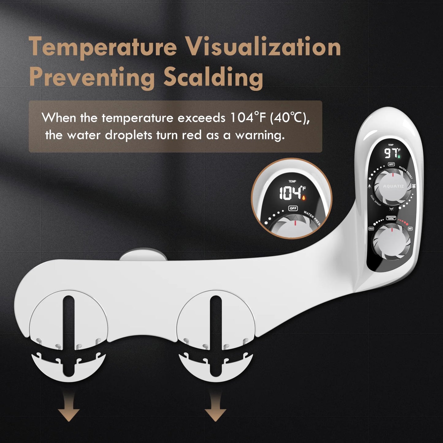 AQUATIZ Dual Temperature Non-Electric Bidet Attachment