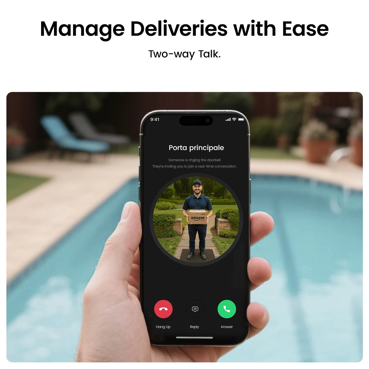 Dekco 3MP WiFi Doorbell 5000mAh Battery AI Human Detection Alexa