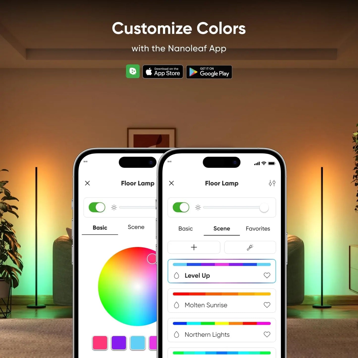 XMSJ Matter Smart Floor Lamp Alexa 16M RGBTW LEDs Lighting