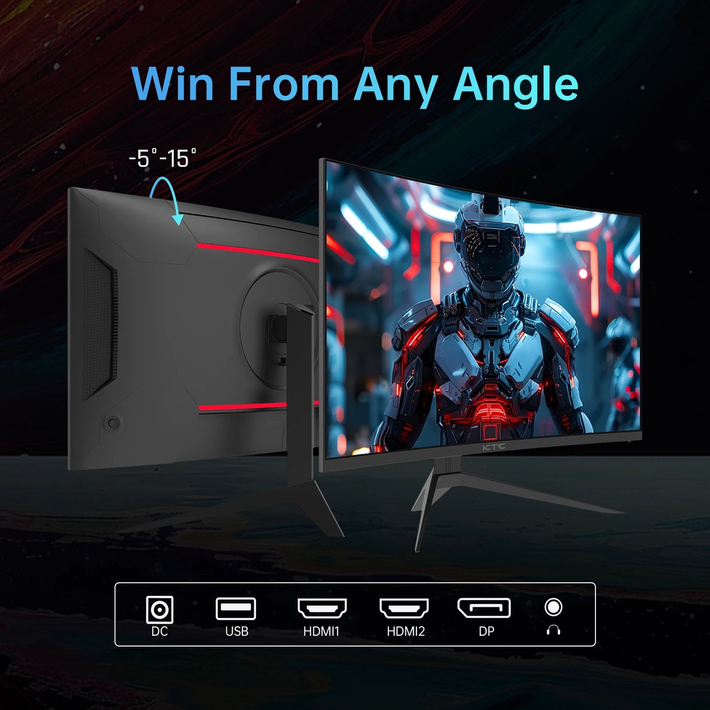 KTC 240Hz Curved Gaming Monitor HDR10 1ms FreeSync G Sync