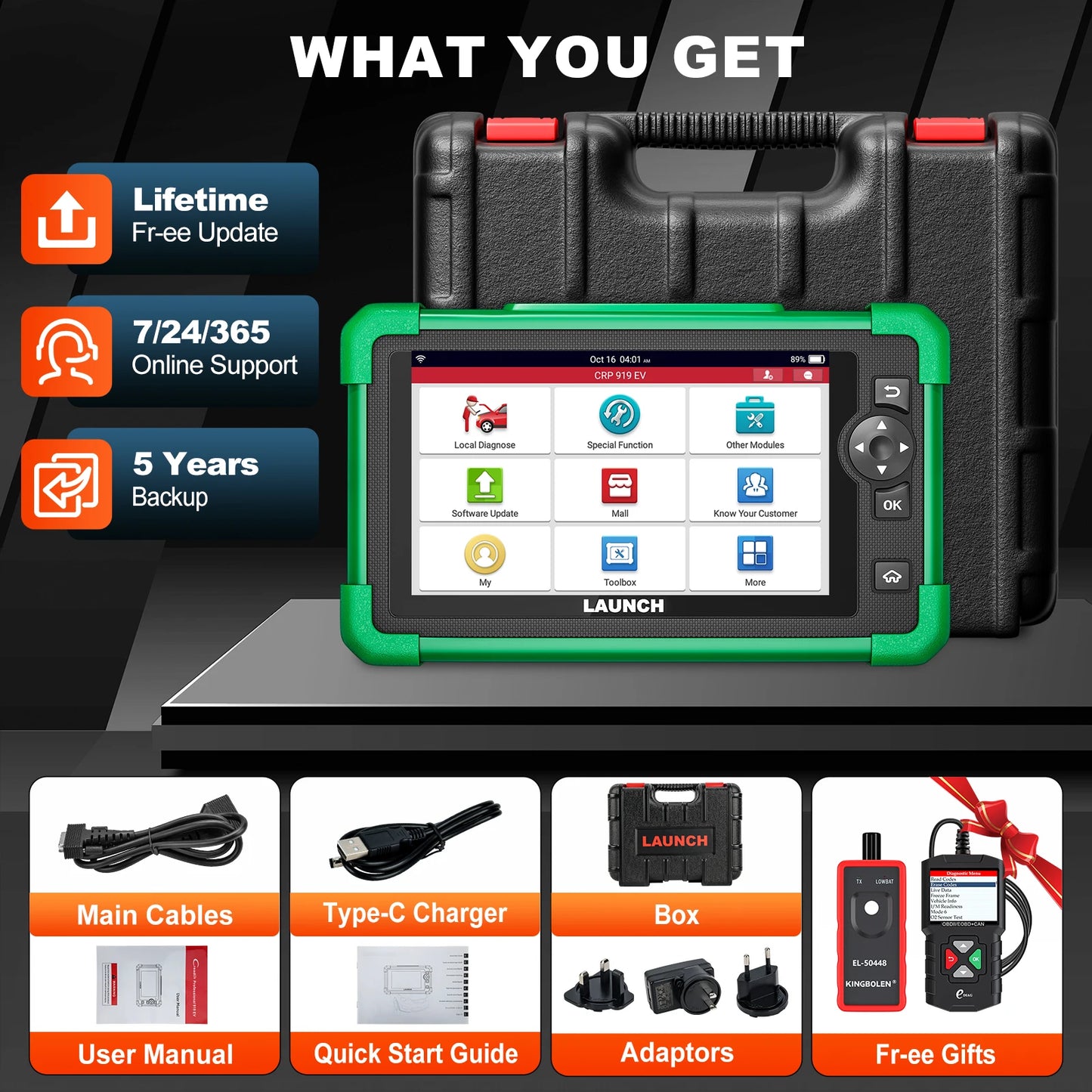 LAUNCH X431 CRP919 EV OBD2 Diagnostic Scanner With 43 Plus Functions