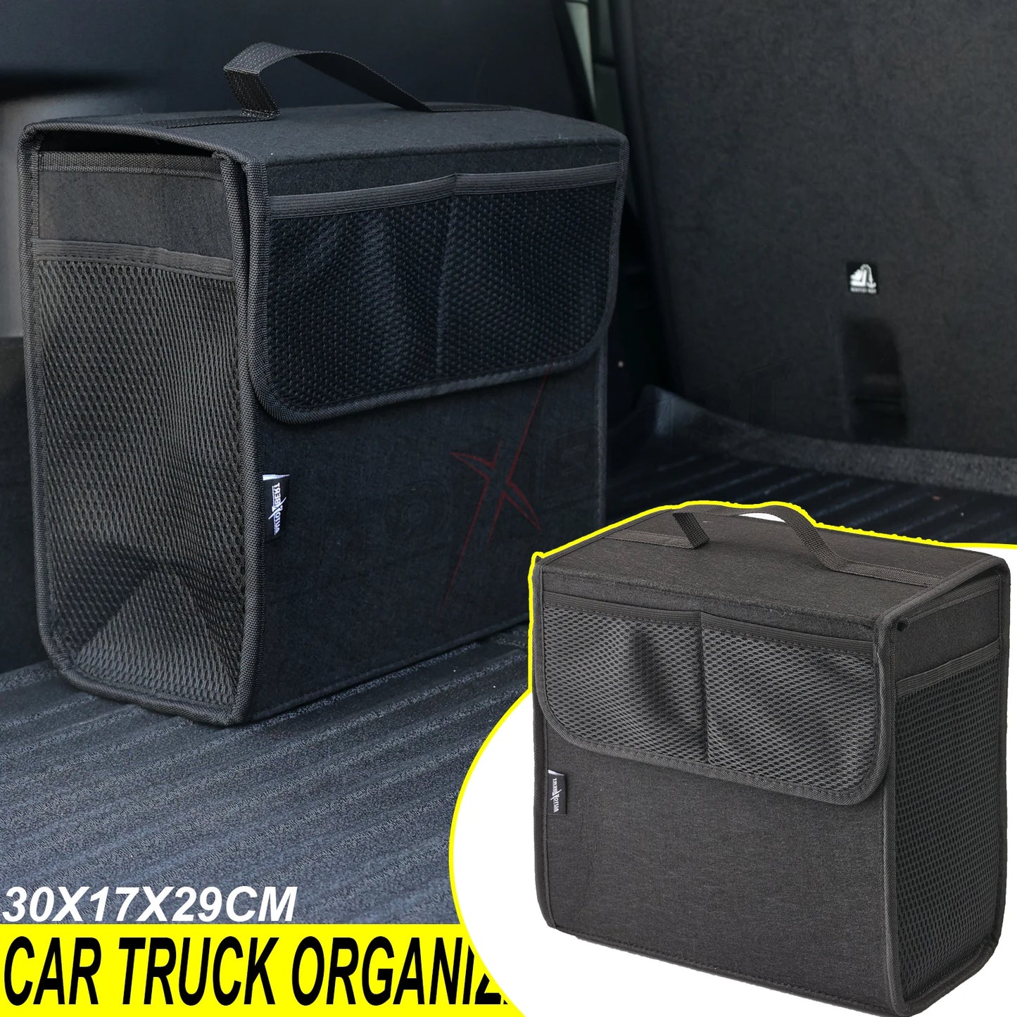 XUKEY Collapsible Car Trunk Organizer Felt Boot Bag Universal