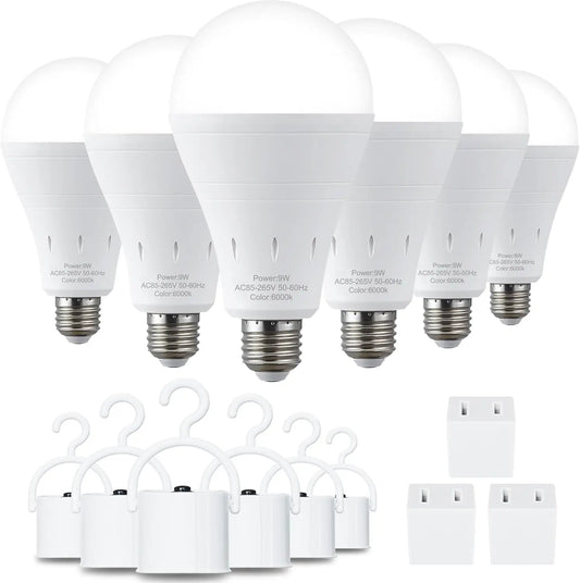 XMSJ 6 Pack Rechargeable Emergency LED Light Bulbs
