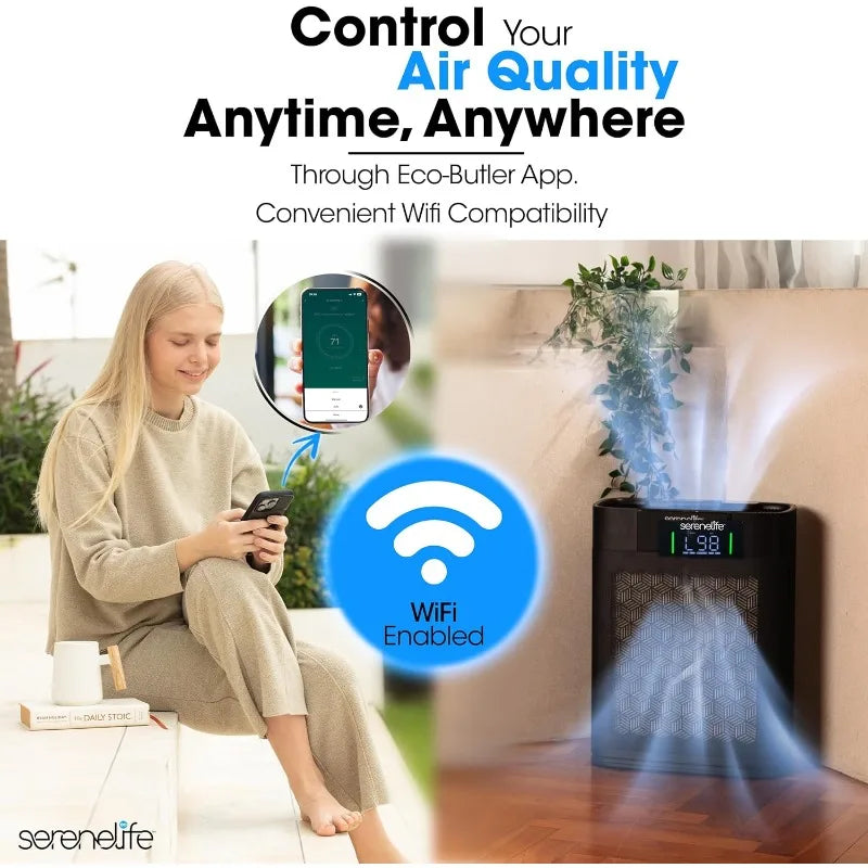 XMSJ HEPA Air Purifier For Home With Smart WiFi Control