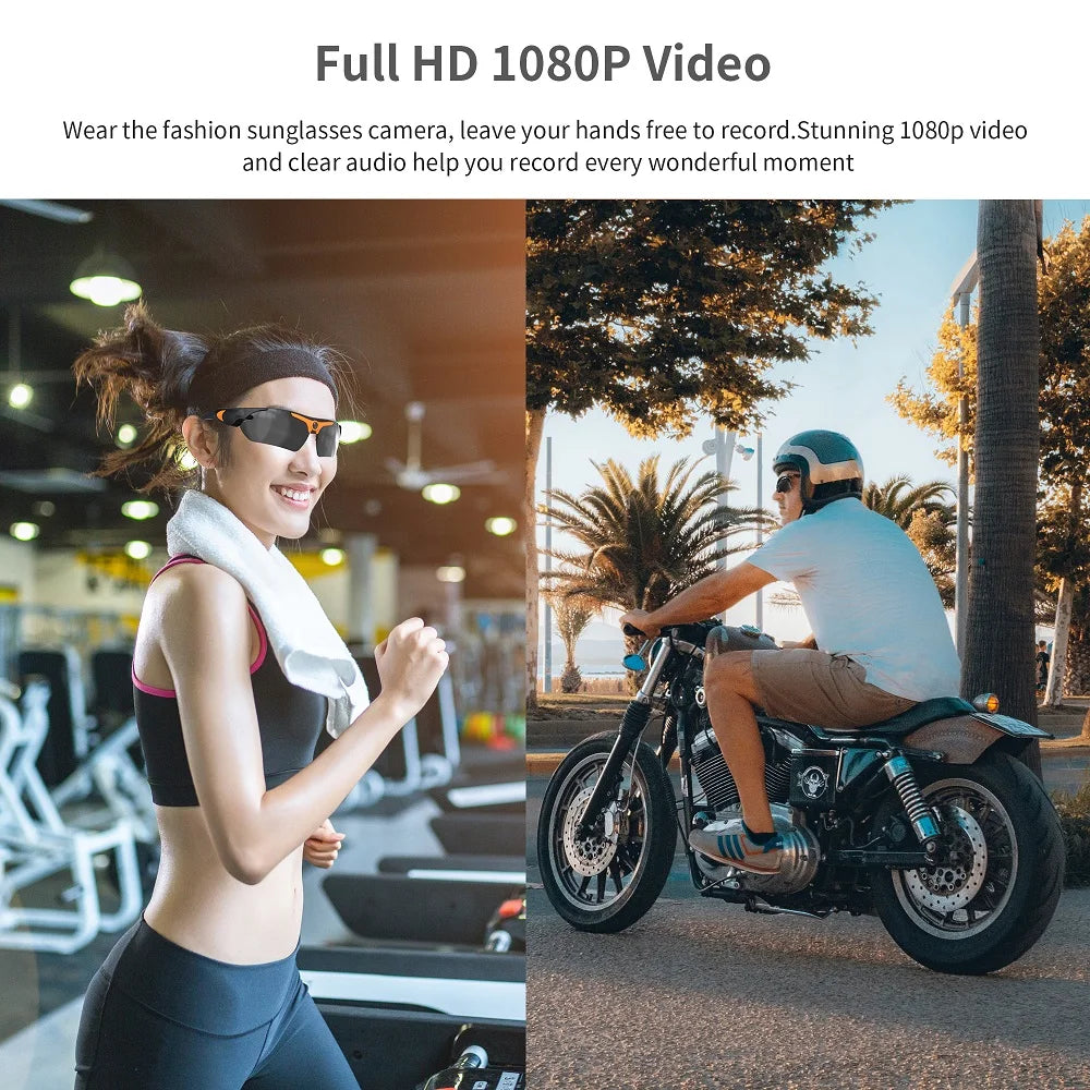 KIDKD Wearable 1080P HD Camera Cycling Glasses With Polarized Lens