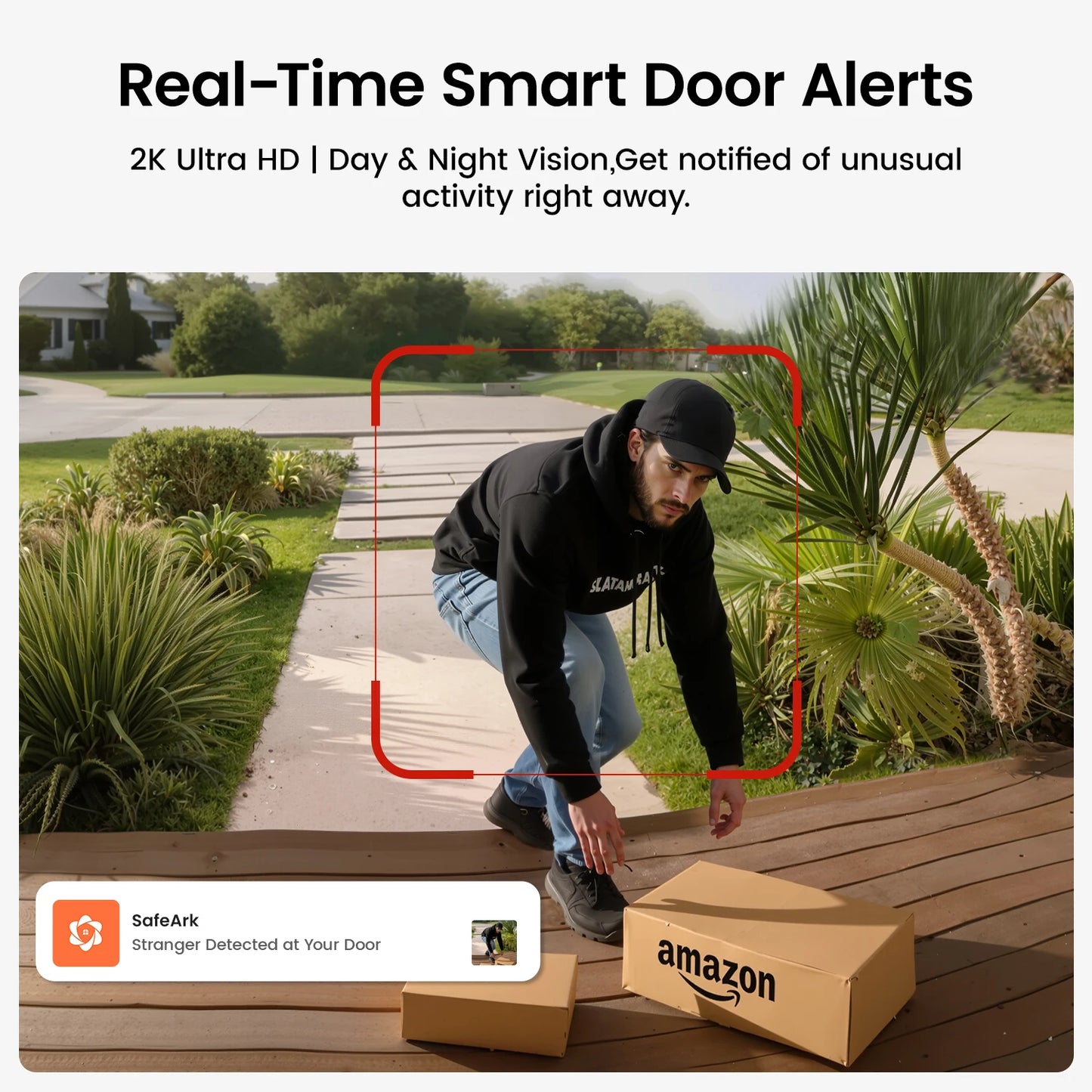 Dekco 3MP WiFi Doorbell 5000mAh Battery AI Human Detection Alexa