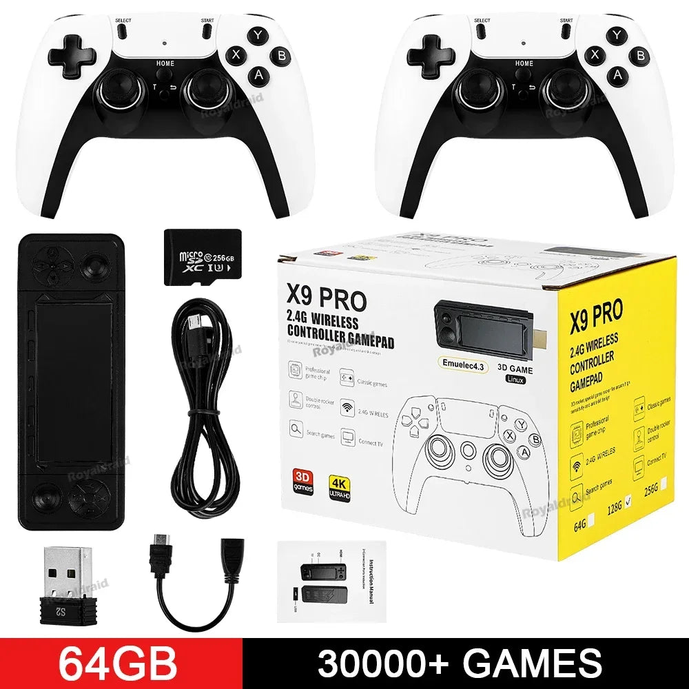 Ispoofer X9 Pro Retro Game Console 4K With Dual Controllers