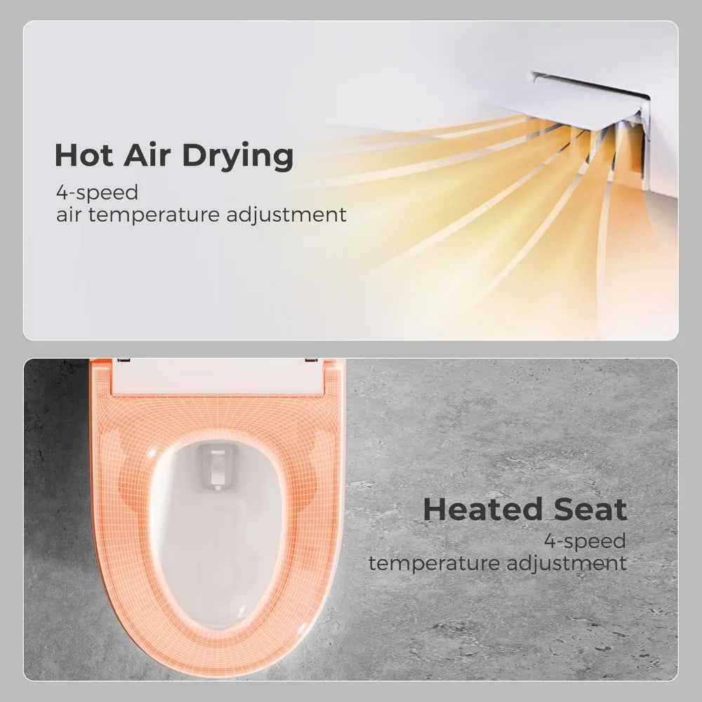 Smart Bidet Toilet With Night Light And Heated Seat