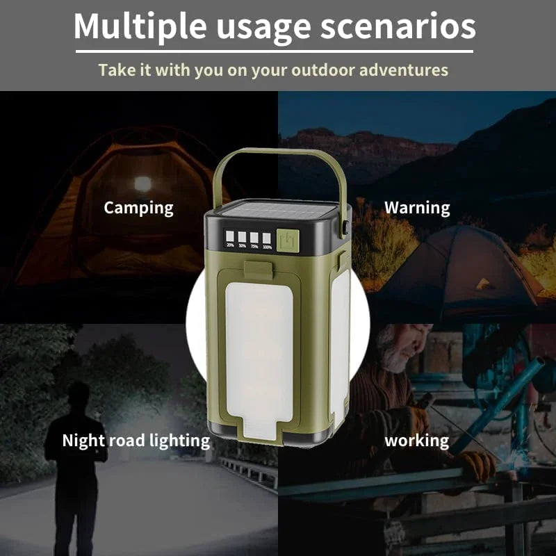 Zeorx Solar Camping Lantern With Power Bank 6 Modes USBC