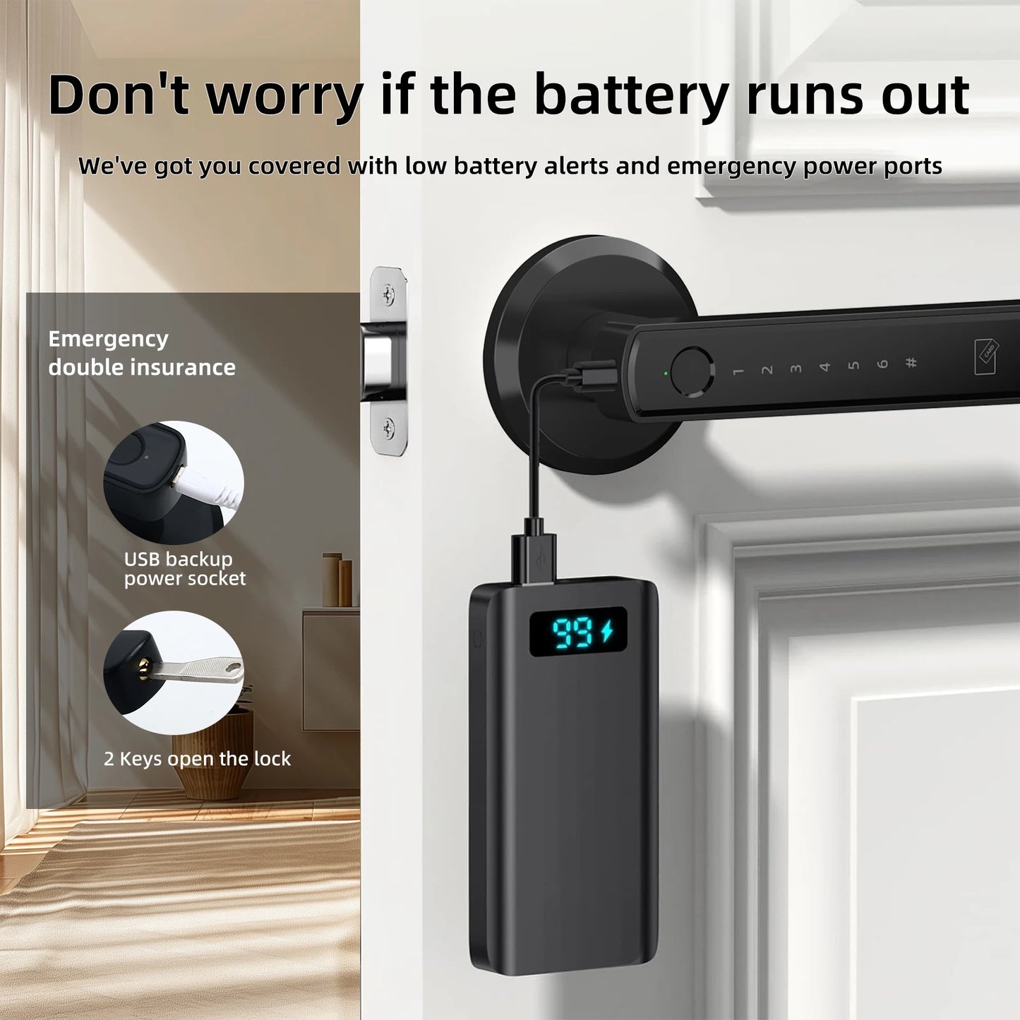 Viladepot Smart Lock With Fingerprint App Control Keypad