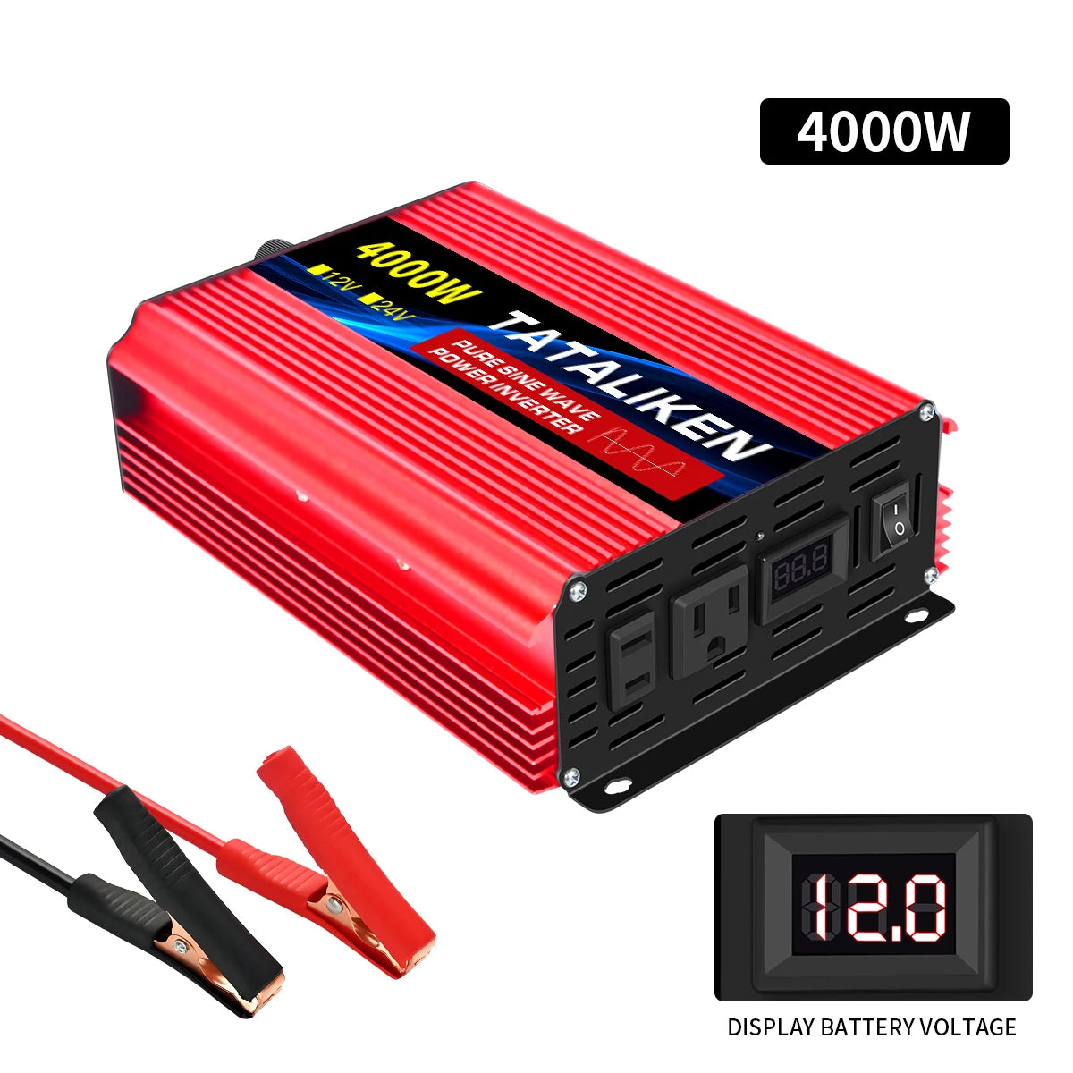TATALIKEN 12V DC To 110V 60Hz Pure Sine Wave Car Inverter 1000W To 10000W