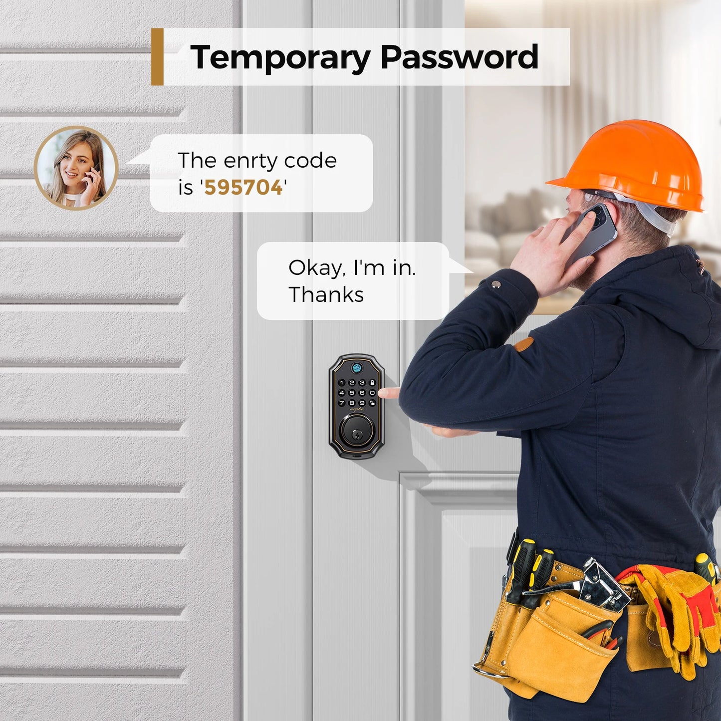 Arpha D280 Smart Fingerprint 5-In-1 Keypad Door Lock