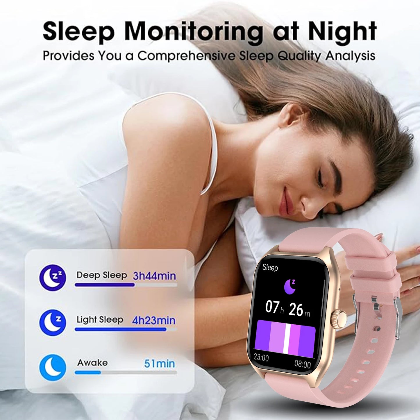 LIVLOVCP AI Voice Assistant Smartwatch For Men Women Health Tracker