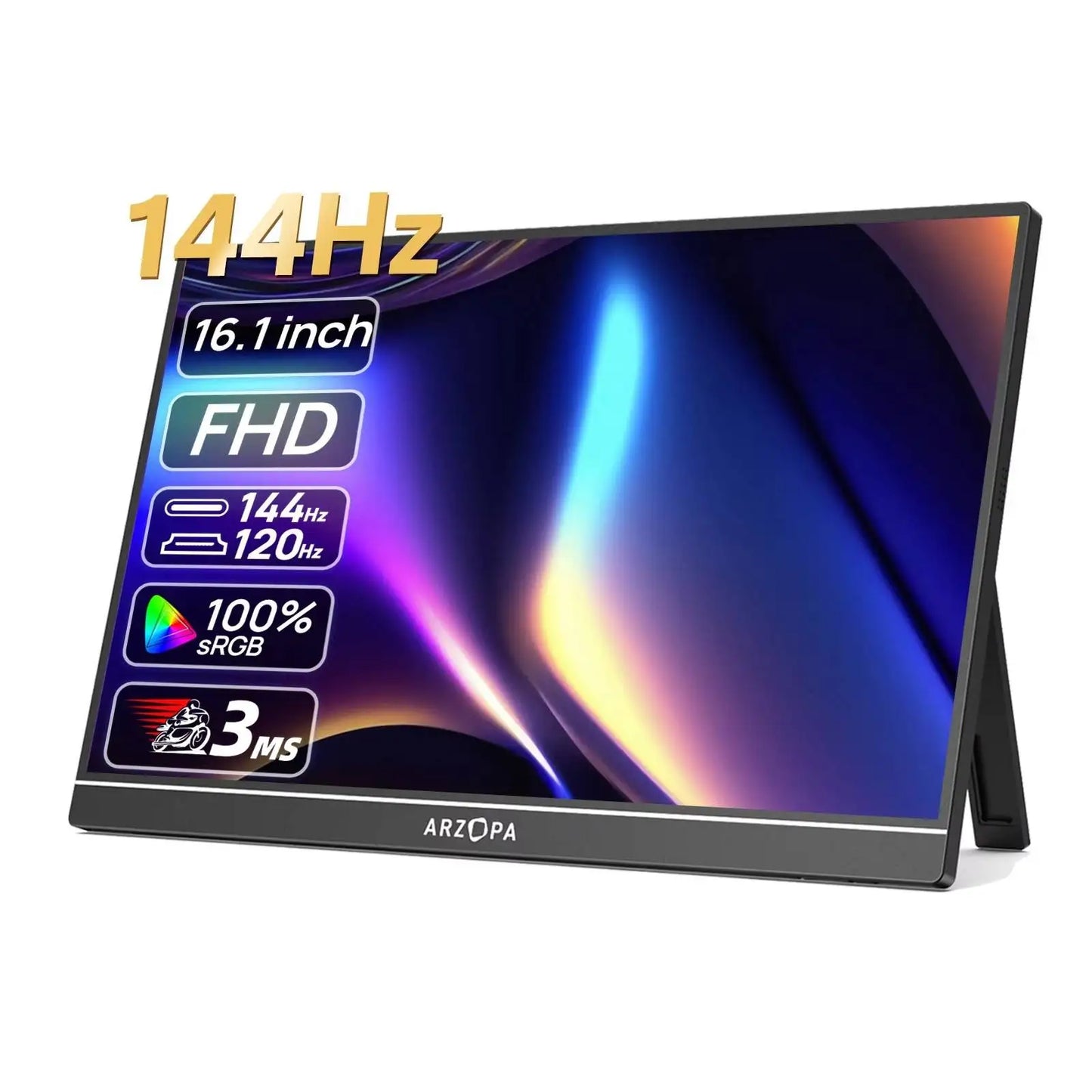 ARZOPA Portable Gaming Monitor 144Hz 1080p IPS for Switch