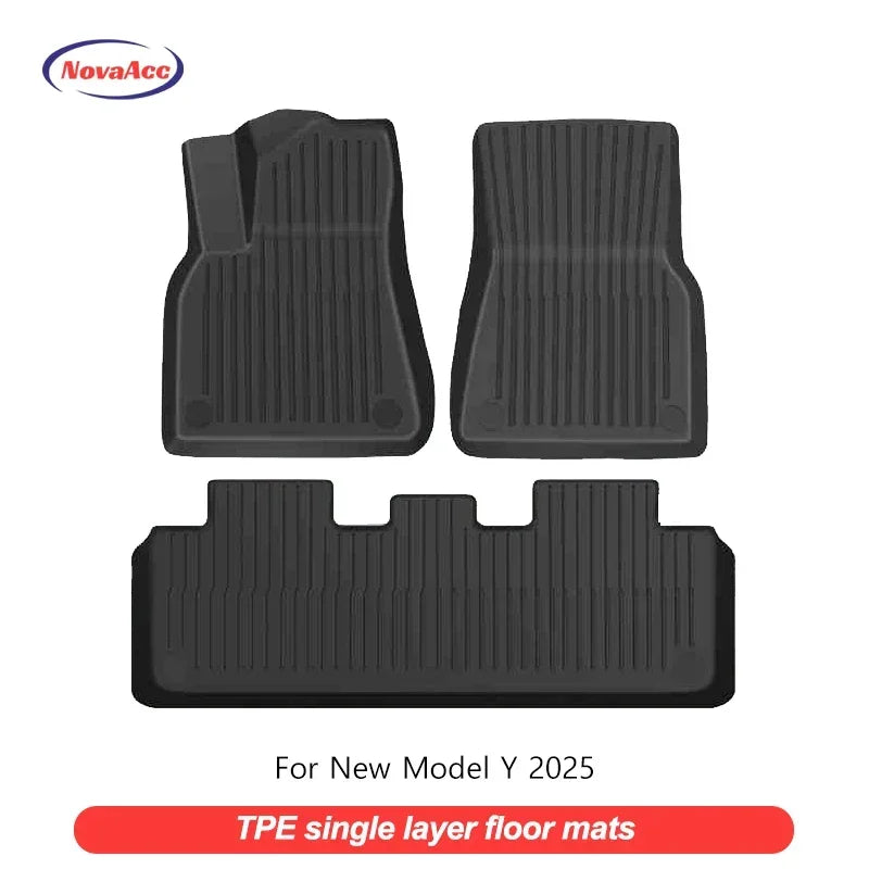NovaAcc All Weather Floor Mats For Tesla Model Y Interior