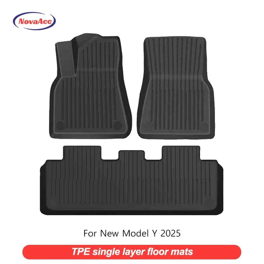 NovaAcc All Weather Floor Mats For Tesla Y Juniper TPE