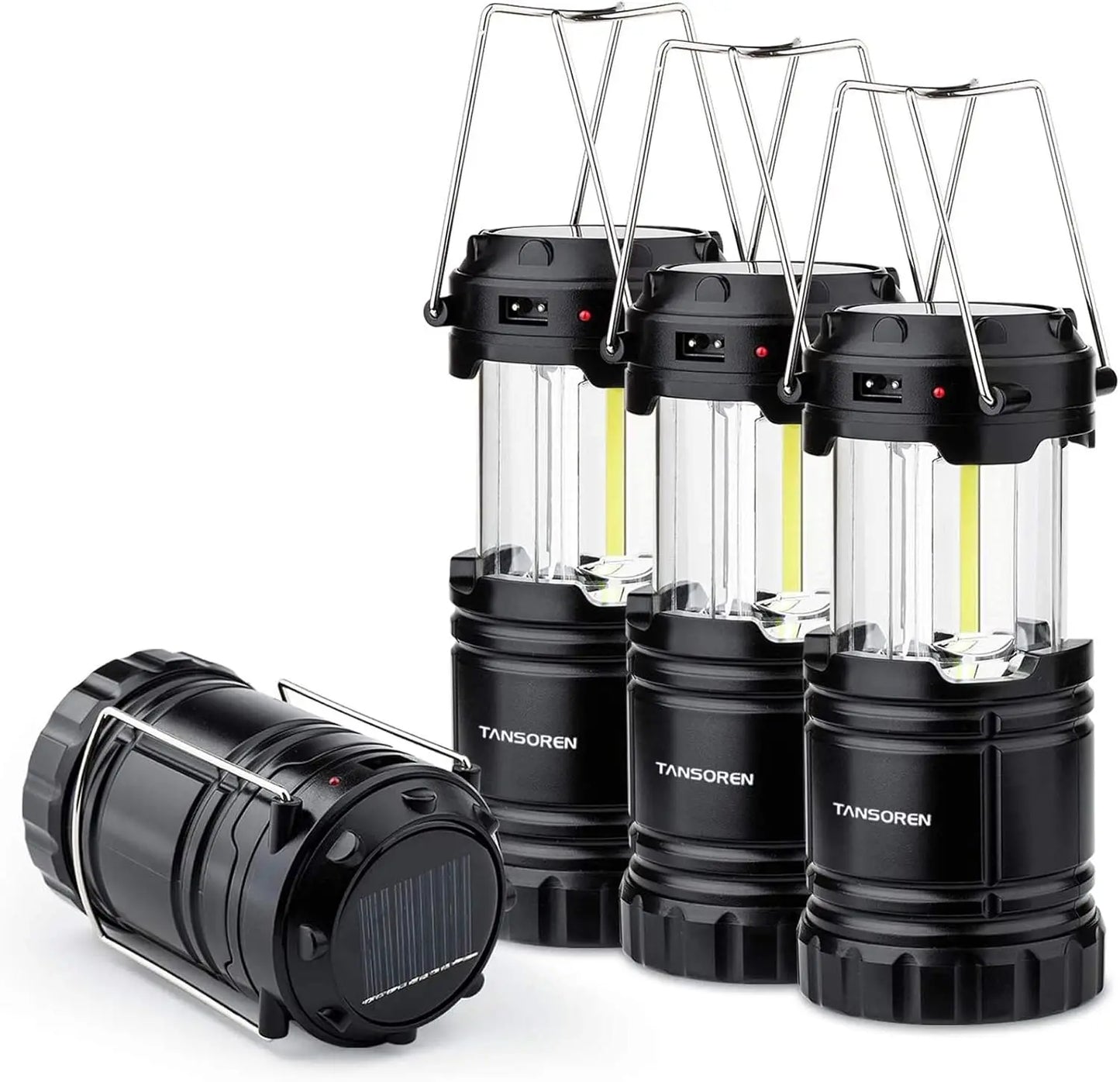 XMSJ Solar USB Rechargeable COB LED Camping Lantern Magnetic Base