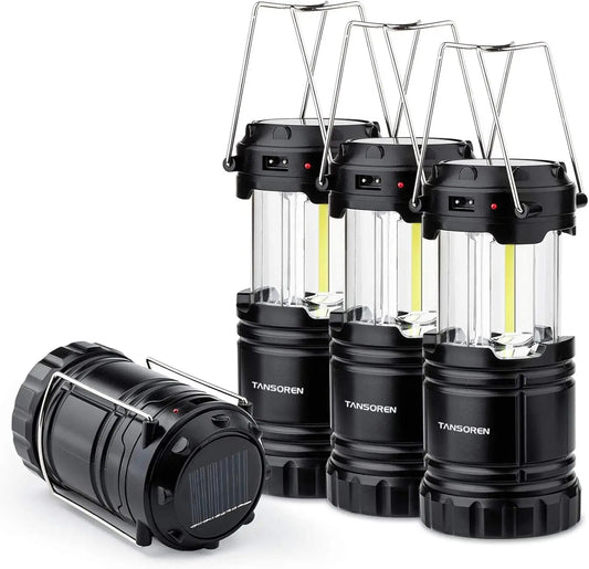 XMSJ Solar USB Rechargeable COB LED Camping Lantern Magnetic Base