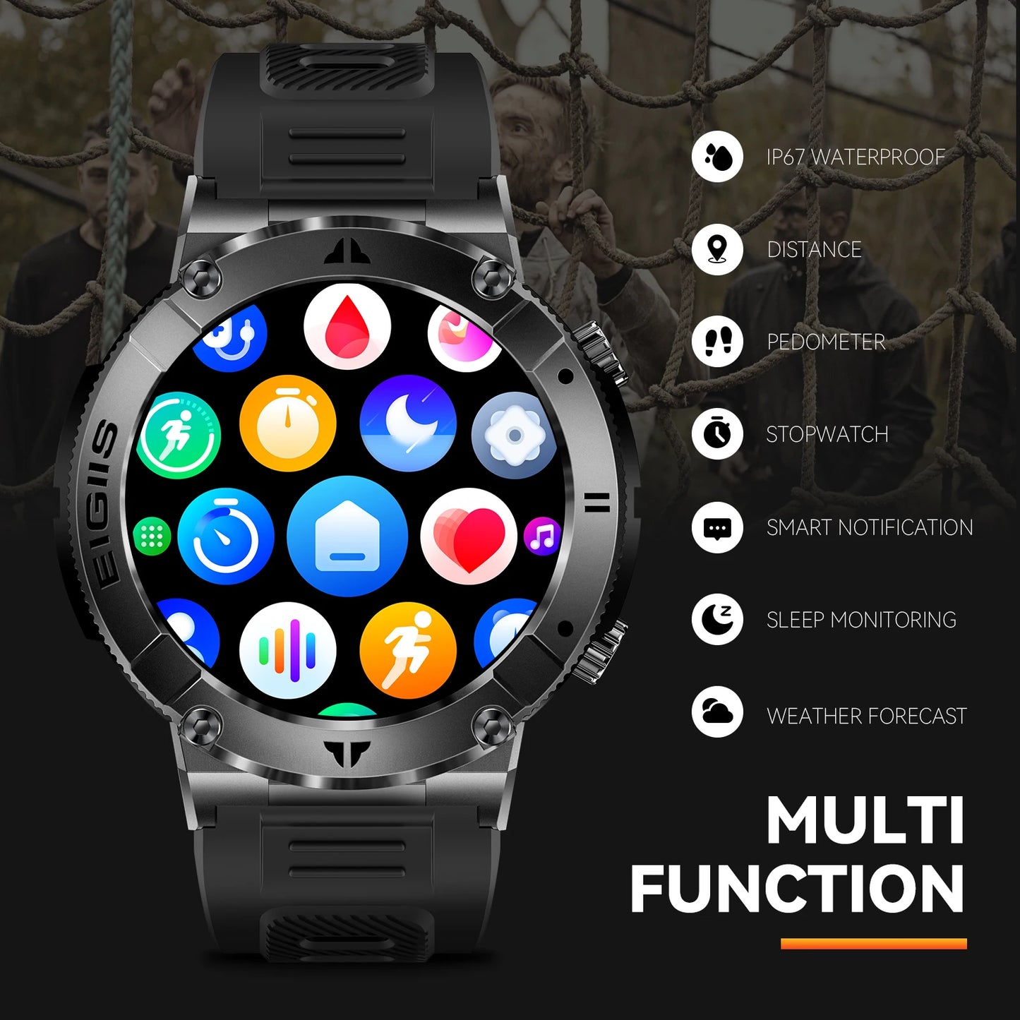LaNikar Smart Watch Men TFT Bluetooth Call Blood Pressure Monitor