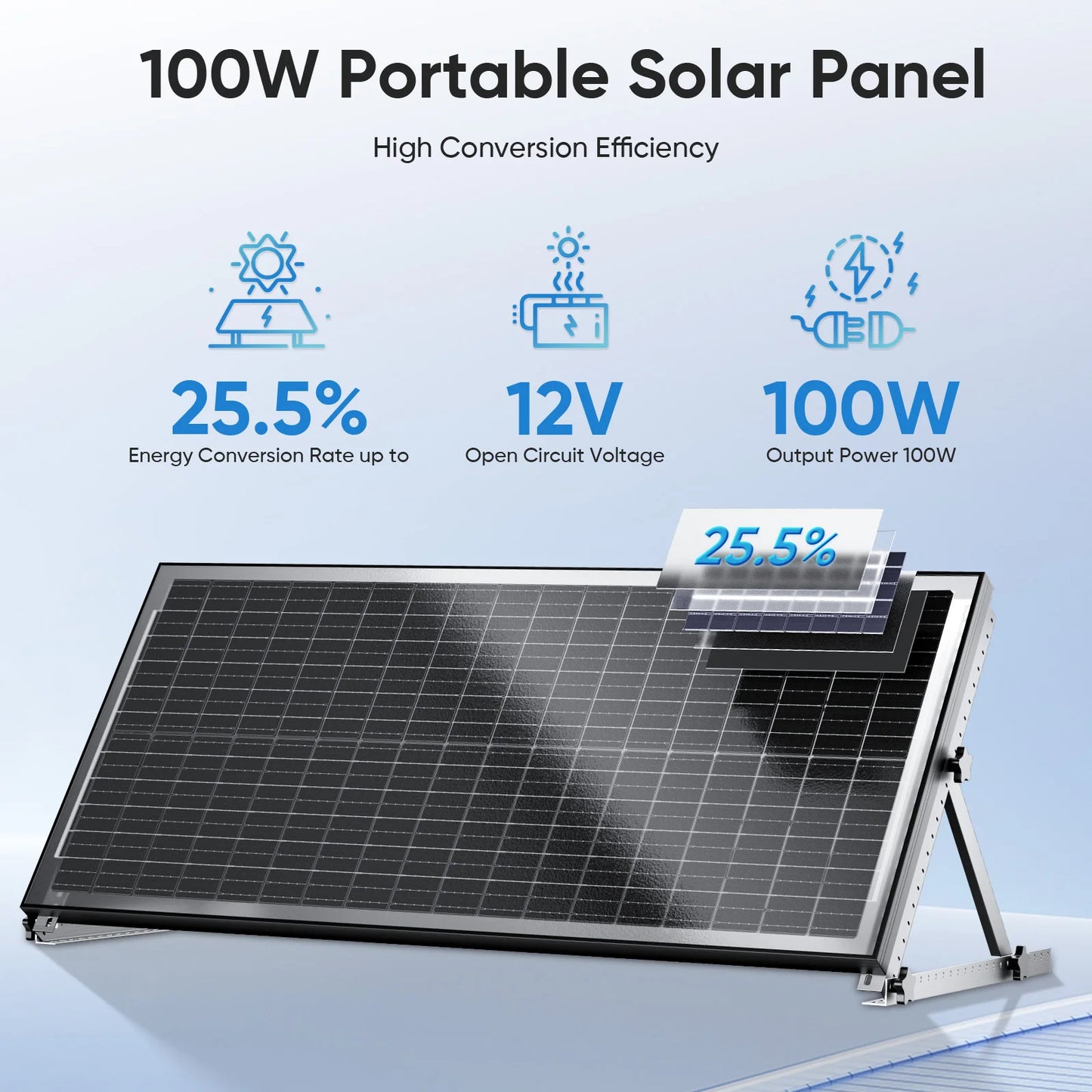 Rvpozwer 400W 12V Double Sided Monocrystalline Solar Panel