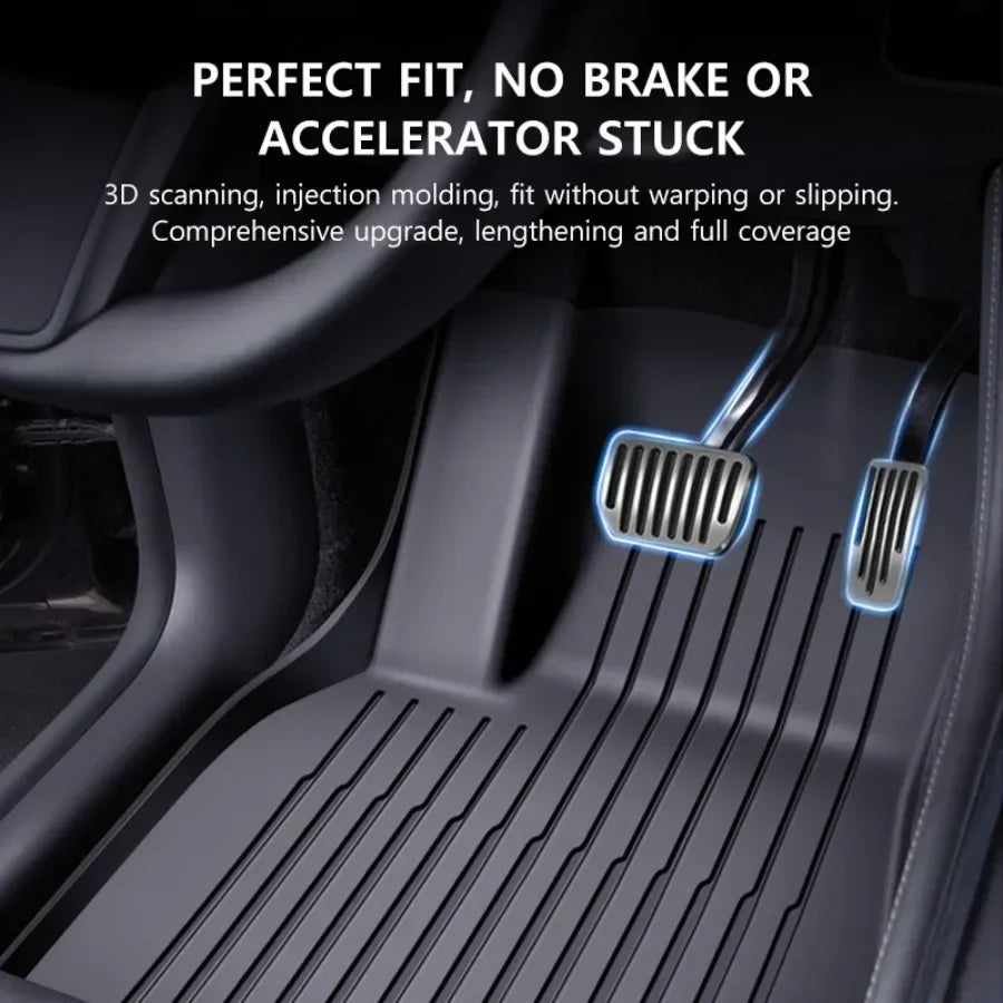 NovaAcc All Weather Floor Mats For Tesla Y Juniper TPE