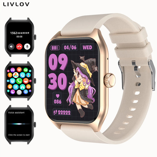 LIVLOVCP AI Voice Assistant Smartwatch For Men Women Health Tracker