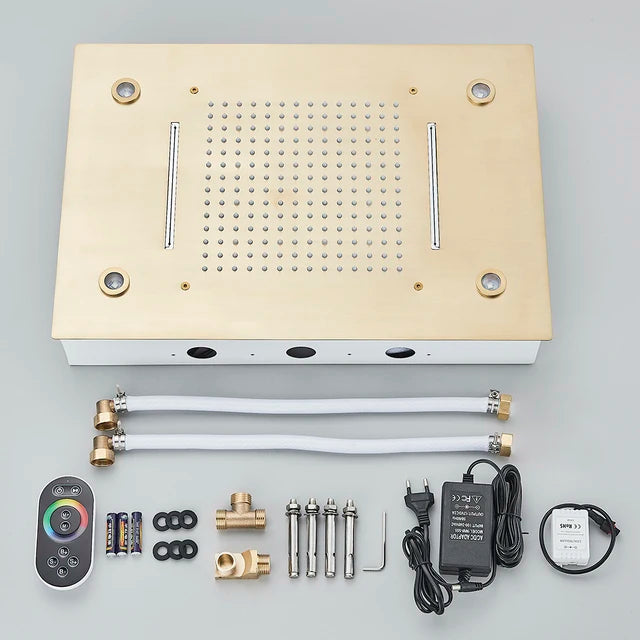 Shinesia Thermostatic Rainfall Concealed Shower System With Led Remote
