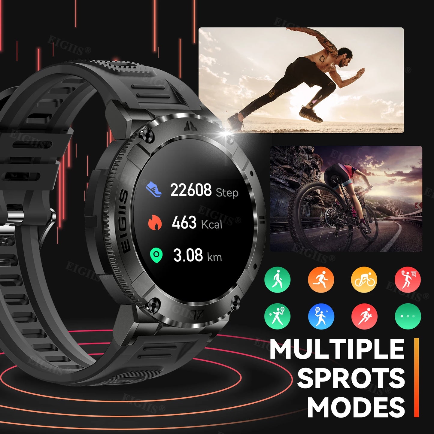 LaNikar Smart Watch Men TFT Bluetooth Call Blood Pressure Monitor